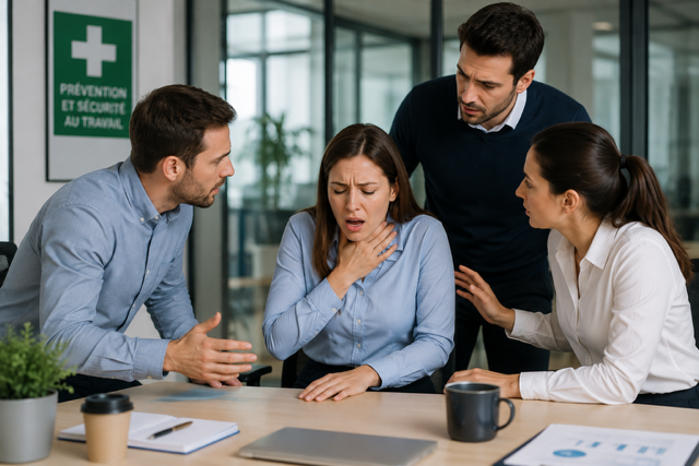 Étouffement au travail dans un environnement professionnel